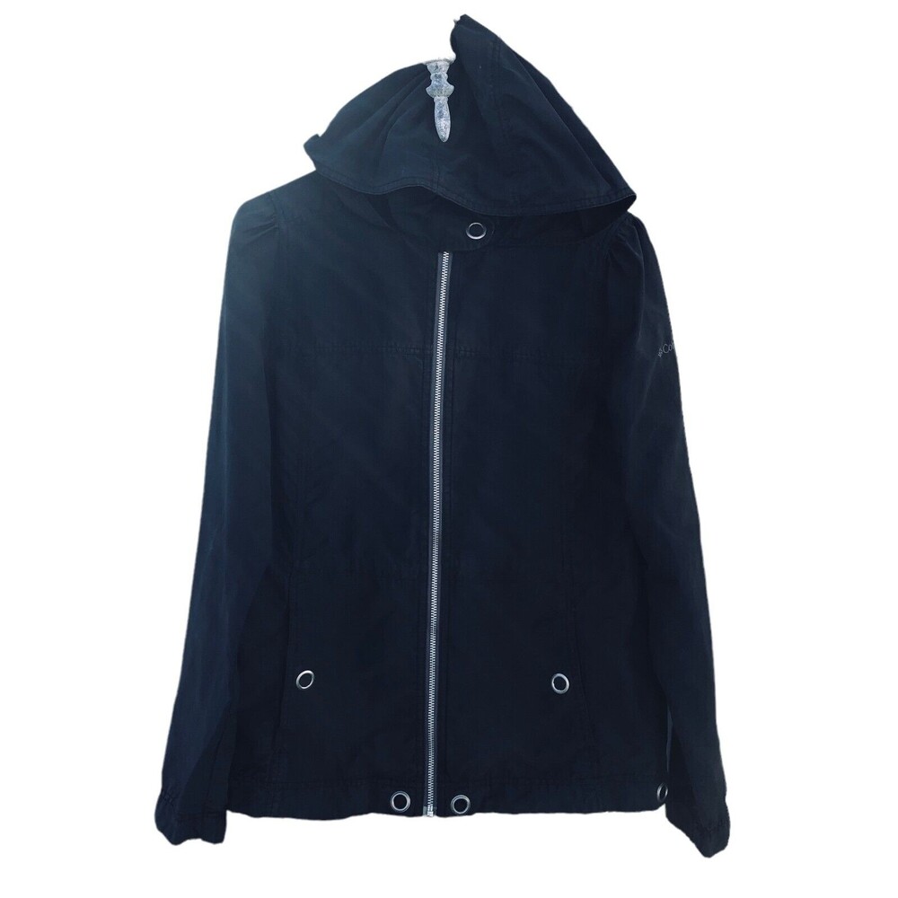 Columbia Omni-Shade Black Windbreaker/Jacket NON-Removable Hood Women's Size M